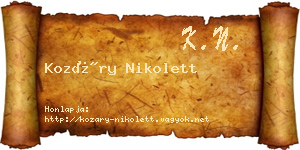 Kozáry Nikolett névjegykártya